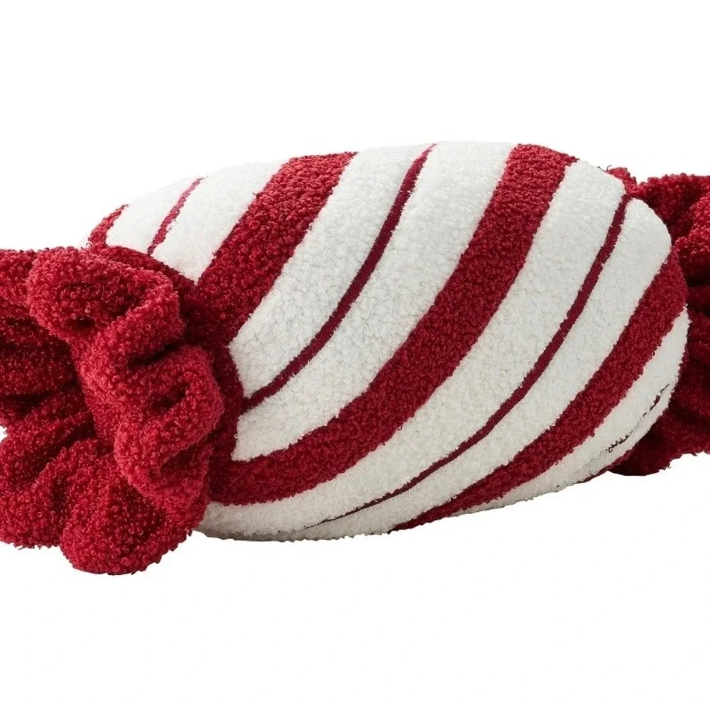 My Texas House Candy Cane‎ Decorative Pillow Christmas Holiday Chenille Plush